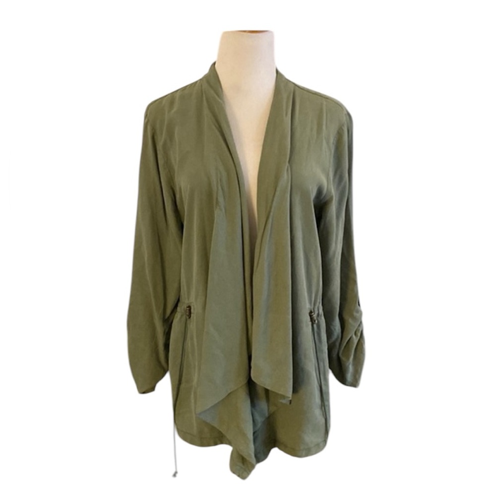 Sanctuary Lightweight Draped Green Utility Jacket | Large